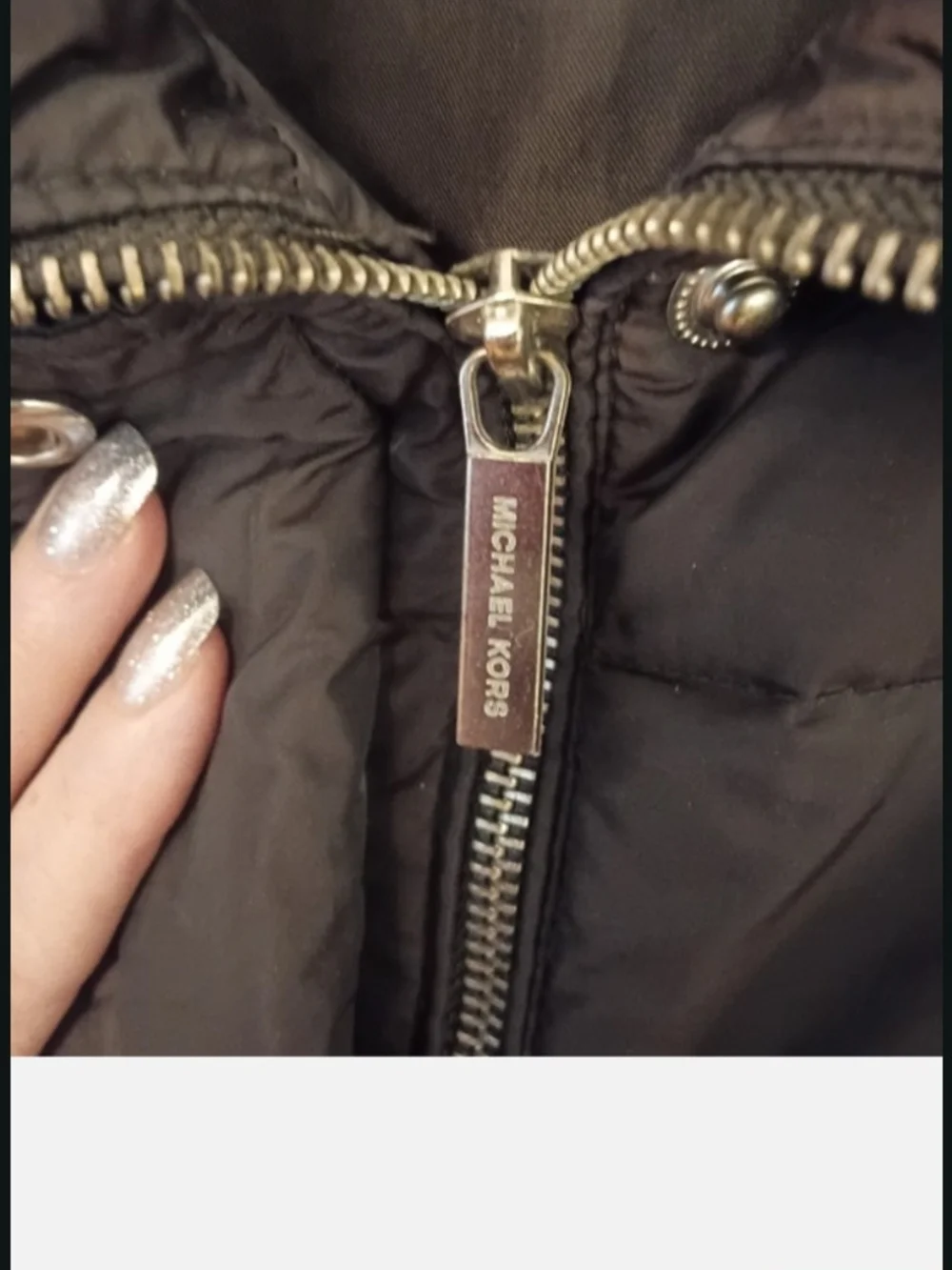 Michael Kors Black Quilted Puffer Coat with High Collar
